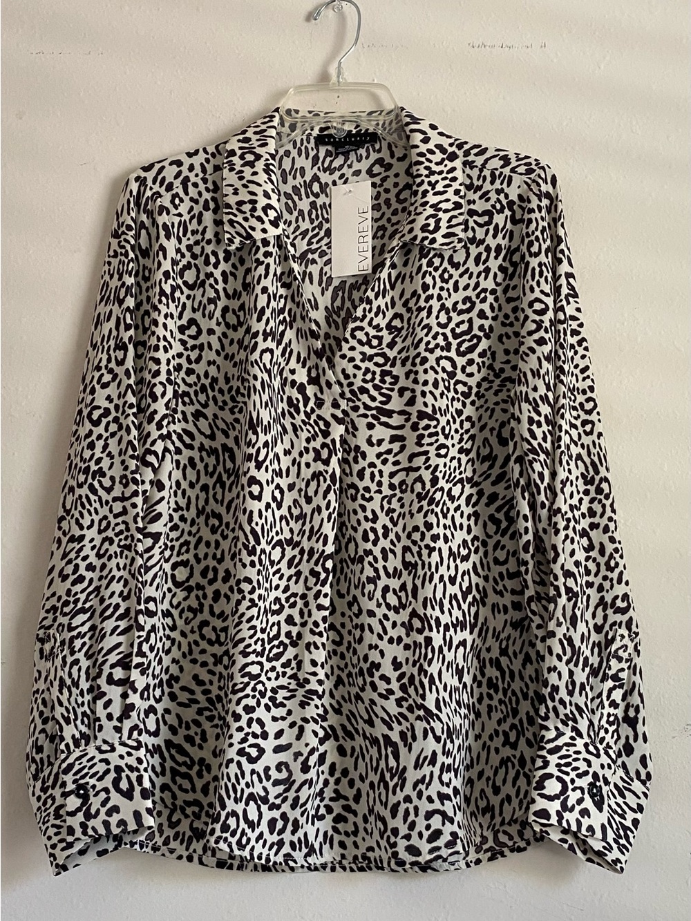 Sanctuary Black & White Leopard Print Button-Down Shirt